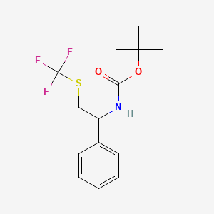 molecular formula C14H18F3NO2S B15130383 (1-Phenyl-2-trifluoromethylsulfanyl-ethyl)-carbamic acid tert-butyl ester 