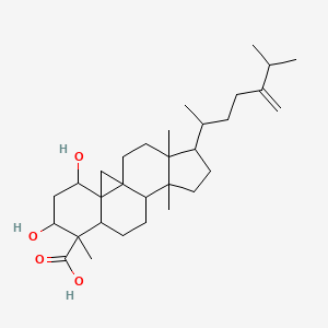 molecular formula C31H50O4 B15130384 4,6-Dihydroxy-7,12,16-trimethyl-15-(6-methyl-5-methylideneheptan-2-yl)pentacyclo[9.7.0.01,3.03,8.012,16]octadecane-7-carboxylic acid 