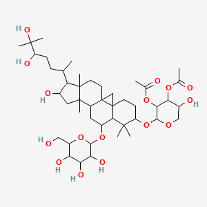 [(2S,3R,4S,5R)-3-acetyloxy-2-[[(1S,3R,6S,8R,9S,11S,12S,14S,15R,16R)-15-[(2R,5S)-5,6-dihydroxy-6-methylheptan-2-yl]-14-hydroxy-7,7,12,16-tetramethyl-9-[(2R,3R,4S,5S,6R)-3,4,5-trihydroxy-6-(hydroxymethyl)oxan-2-yl]oxy-6-pentacyclo[9.7.0.0^{1,3.0^{3,8.0^{12,16]octadecanyl]oxy]-5-hydroxyoxan-4-yl] acetate