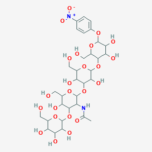 molecular formula C32H48N2O23 B15130420 beta-D-Glucopyranoside, 4-nitrophenyl O-beta-D-galactopyranosyl-(1-->3)-O-2-(acetylamino)-2-deoxy-beta-D-glucopyranosyl-(1-->3)-O-beta-D-galactopyranosyl-(1-->4)- 