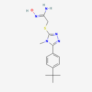 molecular formula C15H21N5OS B15130449 2-((5-(4-(tert-Butyl)phenyl)-4-methyl-4H-1,2,4-triazol-3-yl)thio)-N-hydroxyacetimidamide 