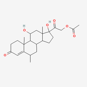 molecular formula C24H34O6 B15130529 Pregn-4-ene-3,20-dione, 21-(acetyloxy)-11,17-dihydroxy-6-methyl-, (6alpha,11beta)- 