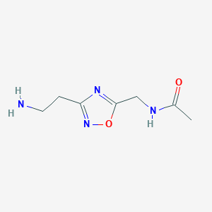 N-{[3-(2-aminoethyl)-1,2,4-oxadiazol-5-yl]methyl}acetamide