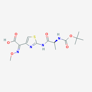 molecular formula C14H20N4O6S B15130574 (S,Z)-2-(2-(2-((tert-Butoxycarbonyl)amino)propanamido)thiazol-4-yl)-2-(methoxyimino)acetic acid 