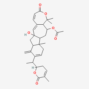 [1-Hydroxy-8,8,13-trimethyl-17-methylidene-16-[1-(5-methyl-6-oxo-2,3-dihydropyran-2-yl)ethyl]-6-oxo-7-oxatetracyclo[10.7.0.03,9.013,18]nonadeca-2,4,15-trien-10-yl] acetate