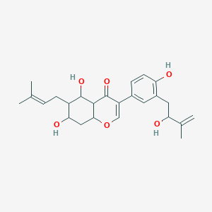 5,7-Dihydroxy-3-[4-hydroxy-3-(2-hydroxy-3-methylbut-3-enyl)phenyl]-6-(3-methylbut-2-enyl)-4a,5,6,7,8,8a-hexahydrochromen-4-one