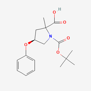 molecular formula C17H23NO5 B1513063 (2S,4S)-1-tert-butyl-2-methyl-4-phenoxypyrrolidine-1,2-dicarboxylate 