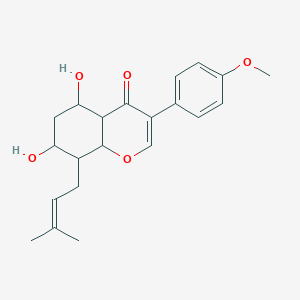 molecular formula C21H26O5 B15130645 5,7-Dihydroxy-3-(4-methoxyphenyl)-8-(3-methylbut-2-enyl)-4a,5,6,7,8,8a-hexahydrochromen-4-one 