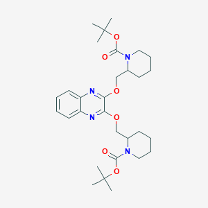 molecular formula C30H44N4O6 B15130697 Tert-butyl2-((2-((1-(tert-butoxycarbonyl)piperidin-2-yl)methoxy)quinoxalin-3-yloxy)methyl)piperidine-1-carboxylate 