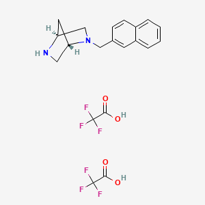 molecular formula C20H20F6N2O4 B1513072 (1S,4S)-2-Naphthalen-2-ylmethyl-2,5-diaza-bicyclo[2.2.1]heptane di-trifluoro-acetic acid 