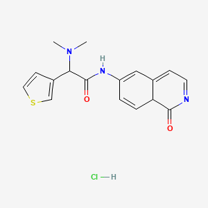 2-(dimethylamino)-N-(1-oxo-8aH-isoquinolin-6-yl)-2-thiophen-3-ylacetamide;hydrochloride