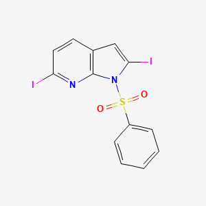 molecular formula C13H8I2N2O2S B15130870 1-(Phenylsulfonyl)-2,6-diiodo-7-azaindole 