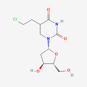 molecular formula C11H17ClN2O5 B15130874 5-(2-Chloroethyl)-1-[(2S,4S,5R)-4-hydroxy-5-(hydroxymethyl)oxolan-2-YL]pyrimidine-2,4-dione 