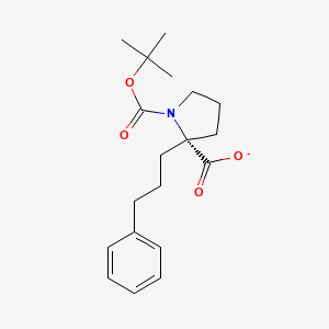 (2R)-1-[(2-methylpropan-2-yl)oxycarbonyl]-2-(3-phenylpropyl)pyrrolidine-2-carboxylate