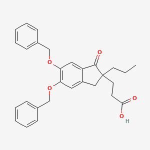 1H-Indene-2-propanoicacid, 2,3-dihydro-1-oxo-5,6-bis(phenylmethoxy)-2-propyl-