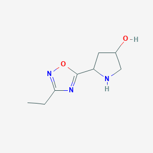 molecular formula C8H13N3O2 B15131007 5-(3-Ethyl-1,2,4-oxadiazol-5-yl)pyrrolidin-3-ol 