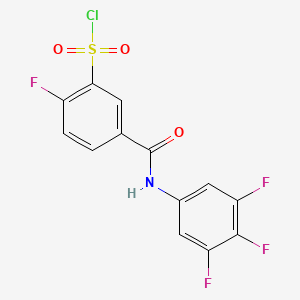 2-Fluoro-5-((3,4,5-trifluorophenyl)carbamoyl)benzene-1-sulfonyl chloride