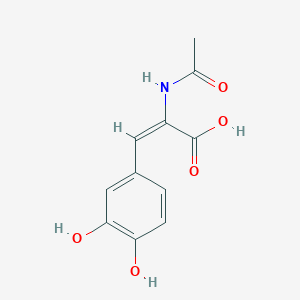 molecular formula C11H11NO5 B1513103 (2E)-3-(3,4-Dihydroxyphenyl)-2-[(E)-(1-hydroxyethylidene)amino]acrylic acid CAS No. 64521-33-1