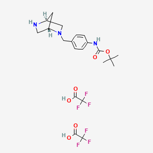 molecular formula C21H27F6N3O6 B1513110 (1s,4s)-[4-(2,5-Diaza-bicyclo[2.2.1]hept-2-ylmethyl)phenyl]carbamic acid tert-butyl ester ditrifluoroacetic acid salt 