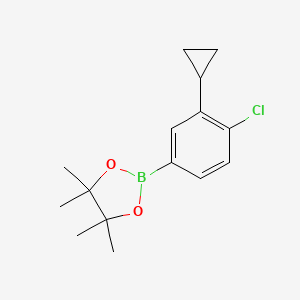 molecular formula C15H20BClO2 B15131123 2-(4-Chloro-3-cyclopropylphenyl)-4,4,5,5-tetramethyl-1,3,2-dioxaborolane 