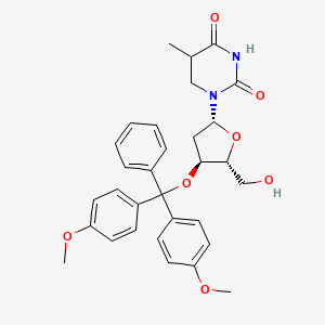 molecular formula C31H34N2O7 B15131138 1-[(2r,4s,5r)-4-[Bis(4-methoxyphenyl)-phenyl-methoxy]-5-(hydroxymethyl)tetrahydrofuran-2-yl]-5-methyl-pyrimidine-2,4-dione 