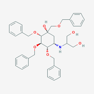 molecular formula C38H45NO7 B151312 2-(((1S,2S,3R,4S,5S)-2,3,4-三(苄氧基)-5-((苄氧基)甲基)-5-羟基环己基)氨基)丙烷-1,3-二醇 CAS No. 115250-39-0