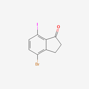 molecular formula C9H6BrIO B15131240 1H-Inden-1-one, 4-bromo-2,3-dihydro-7-iodo- 