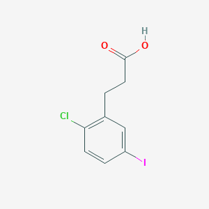 molecular formula C9H8ClIO2 B15131262 Benzenepropanoic acid, 2-chloro-5-iodo- 