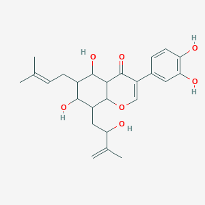 3-(3,4-Dihydroxyphenyl)-5,7-dihydroxy-8-(2-hydroxy-3-methylbut-3-enyl)-6-(3-methylbut-2-enyl)-4a,5,6,7,8,8a-hexahydrochromen-4-one