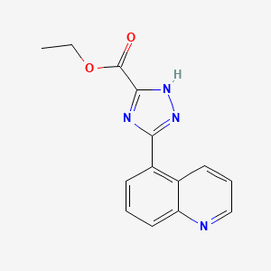 molecular formula C14H12N4O2 B15131315 1H-1,2,4-Triazole-5-carboxylic acid, 3-(5-quinolinyl)-, ethyl ester 