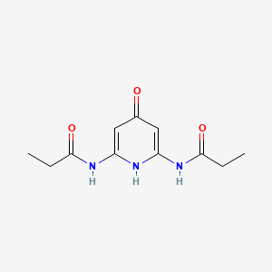 molecular formula C11H15N3O3 B15131346 Propanamide, N,N'-(4-hydroxy-2,6-pyridinediyl)bis- 