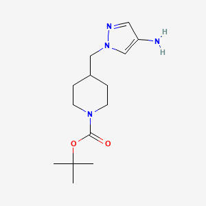 molecular formula C14H24N4O2 B15131379 tert-butyl 4-[(4-amino-1H-pyrazol-1-yl)methyl]piperidine-1-carboxylate 