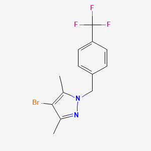 molecular formula C13H12BrF3N2 B15131417 4-Bromo-3,5-dimethyl-1-(4-(trifluoromethyl)benzyl)-1H-pyrazole 