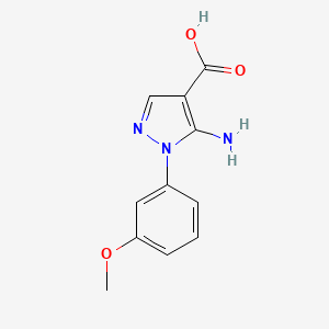 molecular formula C11H11N3O3 B15131434 5-Amino-1-(3-methoxyphenyl)-1H-pyrazole-4-carboxylic acid CAS No. 15001-14-6