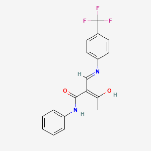 (2Z)-3-oxo-N-phenyl-2-({[4-(trifluoromethyl)phenyl]amino}methylidene)butanamide