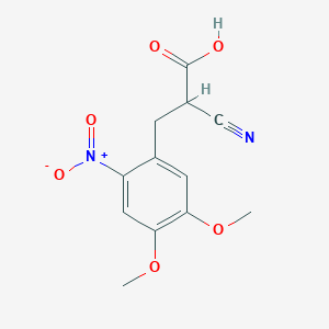 molecular formula C12H12N2O6 B15131587 2-Cyano-3-(4,5-dimethoxy-2-nitrophenyl)propionic Acid CAS No. 2044706-98-9