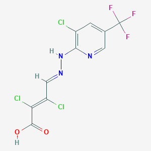 molecular formula C10H5Cl3F3N3O2 B15131614 (E,4E)-2,3-dichloro-4-[[3-chloro-5-(trifluoromethyl)pyridin-2-yl]hydrazinylidene]but-2-enoic acid 