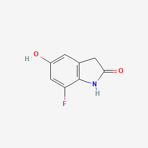 molecular formula C8H6FNO2 B15131615 7-Fluoro-5-hydroxyindolin-2-one 