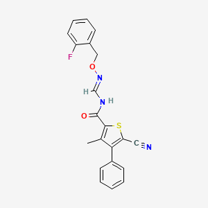 5-cyano-N-({[(2-fluorobenzyl)oxy]imino}methyl)-3-methyl-4-phenyl-2-thiophenecarboxamide