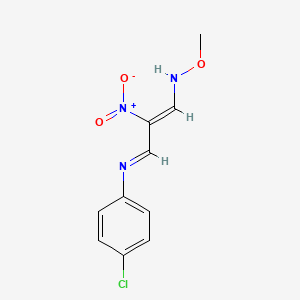 molecular formula C10H10ClN3O3 B15131627 4-chloro-N-[(1E,3E)-3-(methoxyimino)-2-nitroprop-1-en-1-yl]aniline 