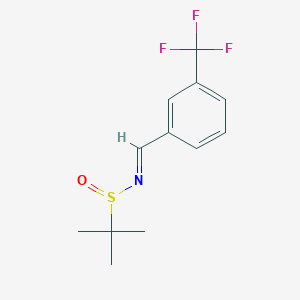 (S)-2-methyl-N-[(1E)-[3-(trifluoromethyl)phenyl]methylidene]propane-2-sulfinamide