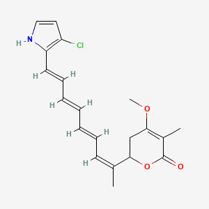 molecular formula C20H22ClNO3 B15131675 2-[(2Z,4E,6E,8E)-9-(3-chloro-1H-pyrrol-2-yl)nona-2,4,6,8-tetraen-2-yl]-4-methoxy-5-methyl-2,3-dihydropyran-6-one 