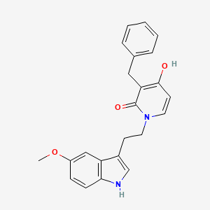 molecular formula C23H22N2O3 B15131698 3-benzyl-4-hydroxy-1-[2-(5-methoxy-1H-indol-3-yl)ethyl]-2(1H)-pyridinone 