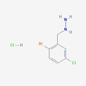 molecular formula C7H9BrCl2N2 B15131760 (2-Bromo-5-chlorobenzyl)hydrazine hydrochloride CAS No. 2044706-95-6