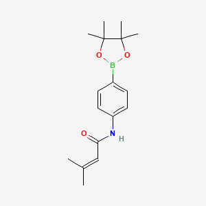 molecular formula C17H24BNO3 B15131781 3-methyl-N-[4-(4,4,5,5-tetramethyl-1,3,2-dioxaborolan-2-yl)phenyl]-2-Butenamide 