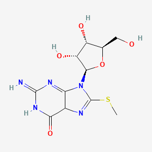 molecular formula C11H15N5O5S B15131816 Guanosine, 8-(methylthio)- 