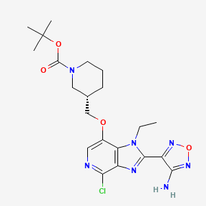 molecular formula C21H28ClN7O4 B1513182 (S)-tert-butyl 3-(((2-(4-amino-1,2,5-oxadiazol-3-yl)-4-chloro-1-ethyl-1H-imidazo[4,5-c]pyridin-7-yl)oxy)methyl)piperidine-1-carboxylate 