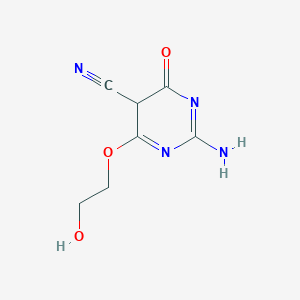 molecular formula C7H8N4O3 B15131871 5-Pyrimidinecarbonitrile, 2-amino-1,6-dihydro-4-(2-hydroxyethoxy)-6-oxo- 