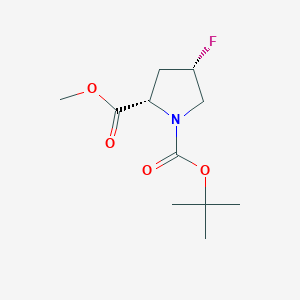 molecular formula C11H18FNO4 B151319 (2S,4S)-1-叔丁基 2-甲基 4-氟吡咯烷-1,2-二甲酸酯 CAS No. 203866-16-4