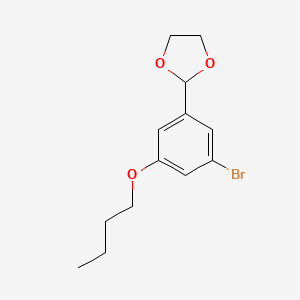 molecular formula C13H17BrO3 B15132001 2-(3-Bromo-5-butoxyphenyl)-1,3-dioxolane 